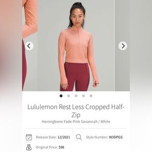 Lululemon Rest Less Cropped Half-Zip